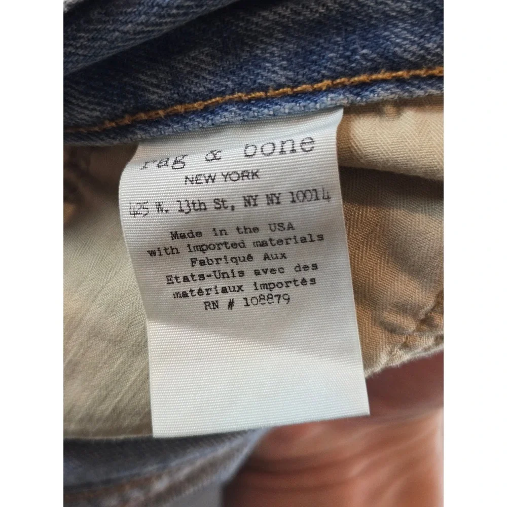 Rag & Bone Jeans Mens 31x29‎ Light Wash Fit 2 Slim Leg Button Fly Made in USA